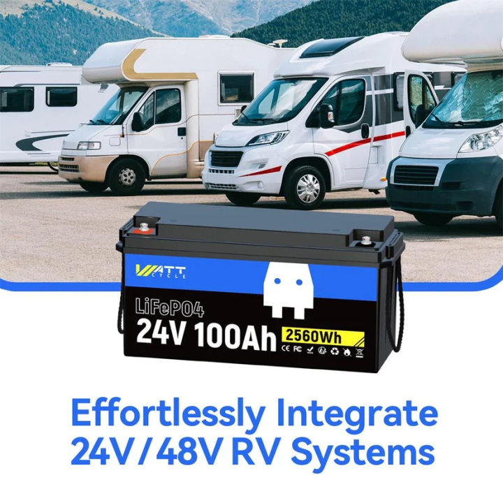 24V 100Ah LiFePO4 Akkumulátor - 2560Wh / 100A BMS