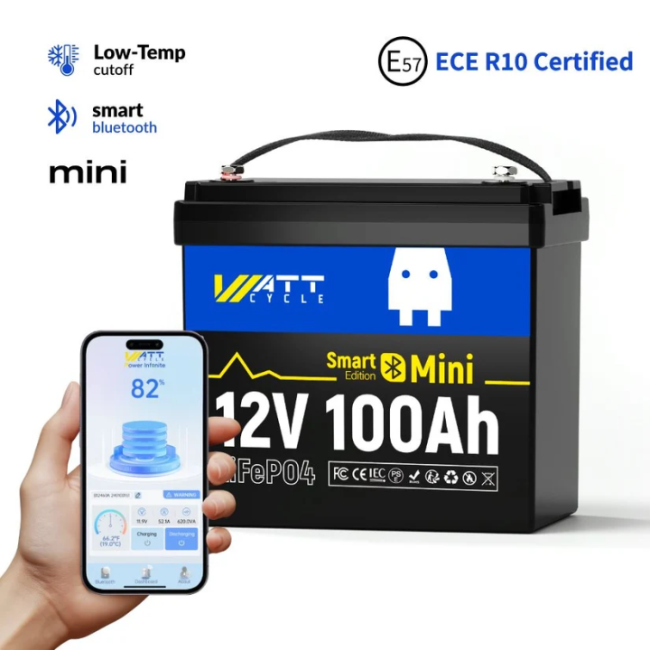 12V 100Ah LiFePO4 Akkumulátor – Bluetooth 5.0 & 100A BMS