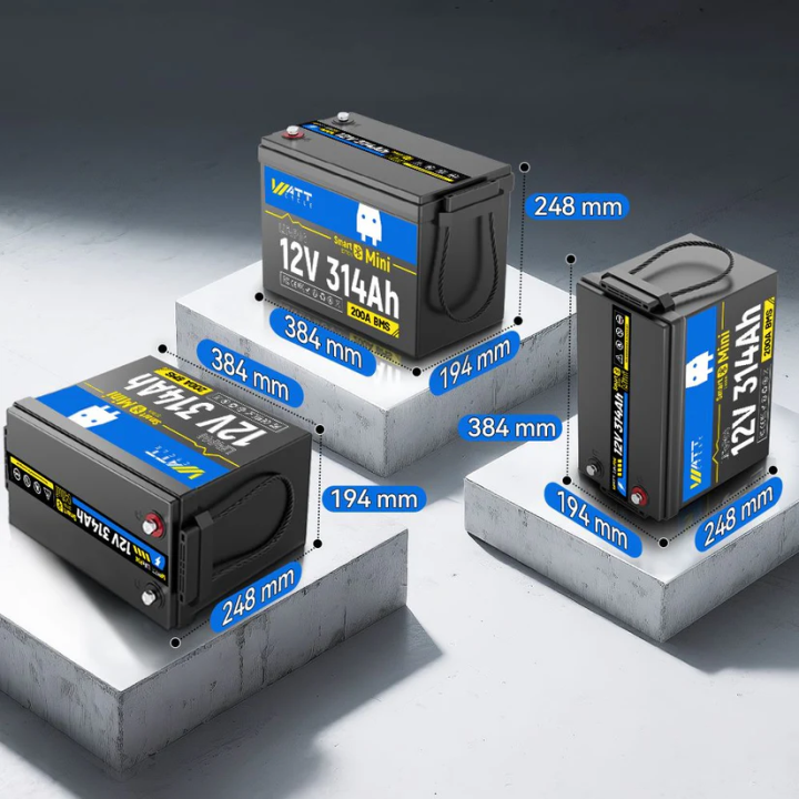 12V 314Ah Mini LiFePO4 Akkumulátor Bluetooth Funkcióval