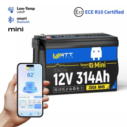 12V 314Ah Mini LiFePO4 Fűthető Akkumulátor Bluetooth Funkcióval