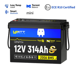12V 314Ah Mini Super LiFePO4 Akkumulátor Aktív Balansszal